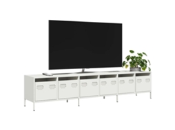 Vidaxl Móvel De Tv 202x39x43,5 Cm Aço Laminado A Frio Branco
