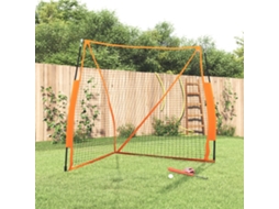 Vidaxl Rede Basebol Portátil 183x182x183cm Aço/poliéster Laranja/preto