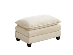 Sofá moderno Pufe Cloud para sala de estar e quarto, modelo Conchegante de dois lugares em tecido chenille bege, De501dbg