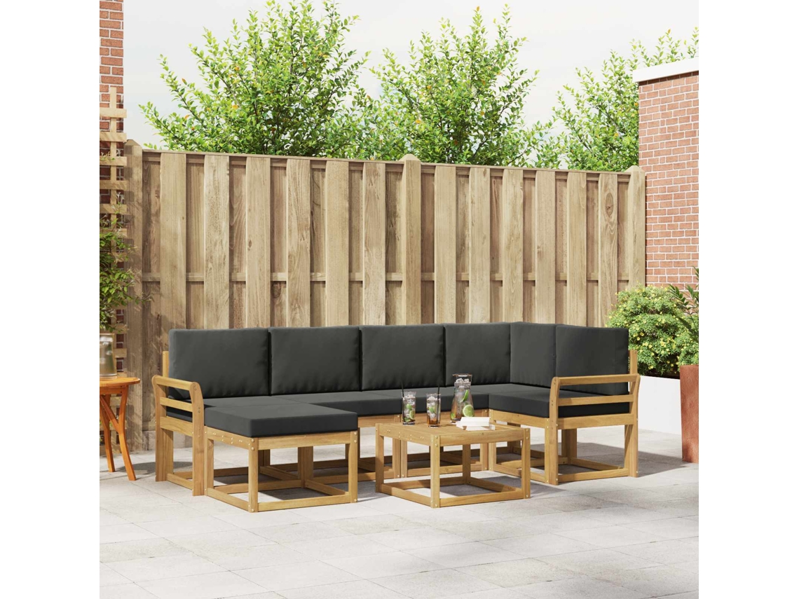 Vidaxl Conjunto De Sofás Para Exterior 7 Pcs Branco E Antracite