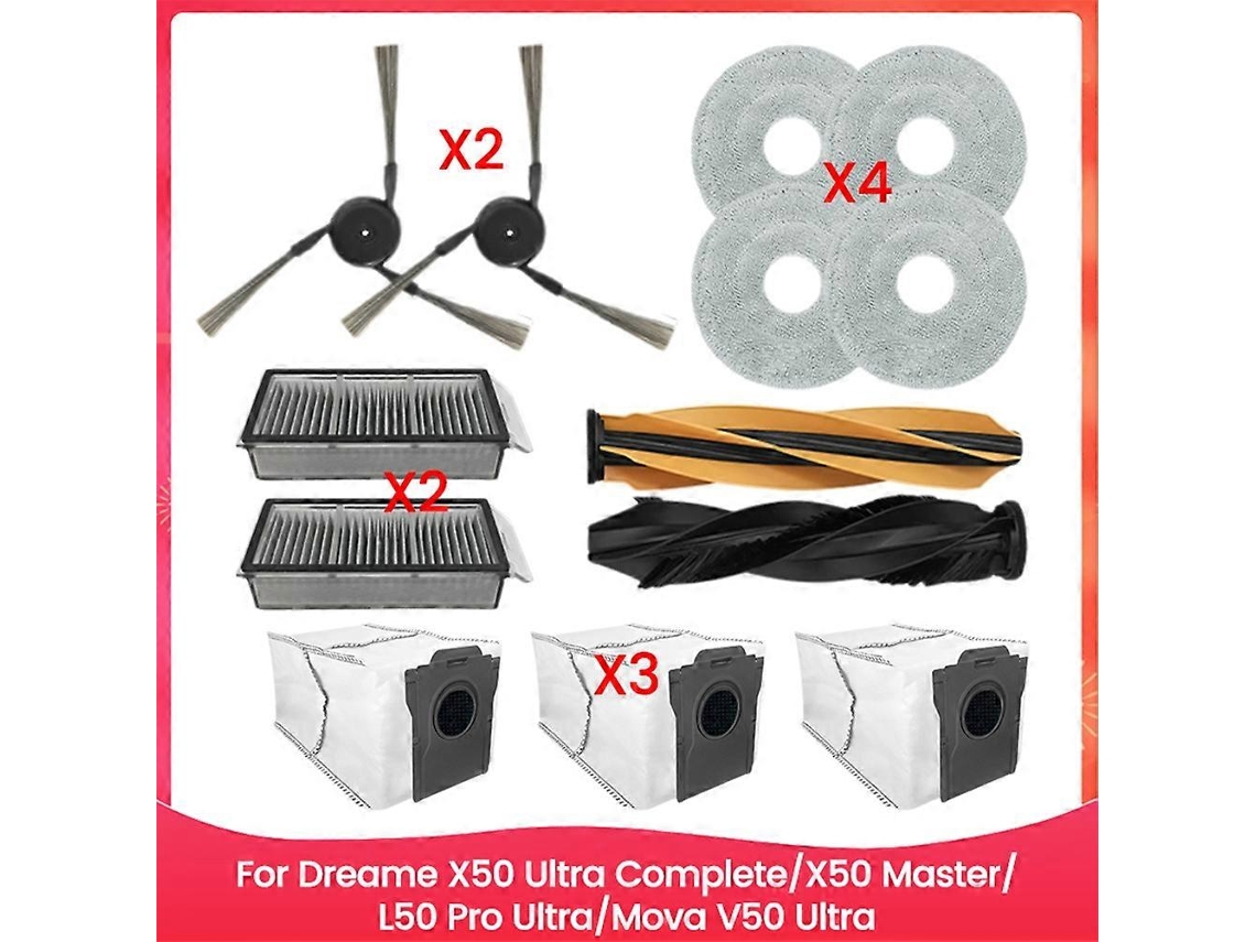 Peças De Reposição Para X50 Ultra Complete/x50 Master/l50 Pro Ultra/v50 Ultra: Escovas, Filtros Hepa E Panos De Limpeza._ptg