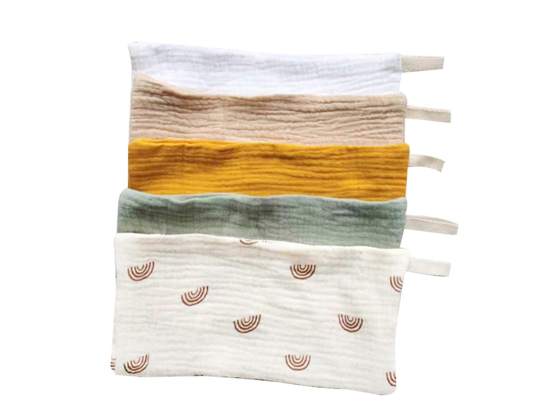 Conjunto De 5 Toalhas Quadradas De 4 Ninhadas Para Bebês, Macias E Respiraveis, Babador Para Recém-borns, Lenço Pequeno Para Bebês, Enjunt