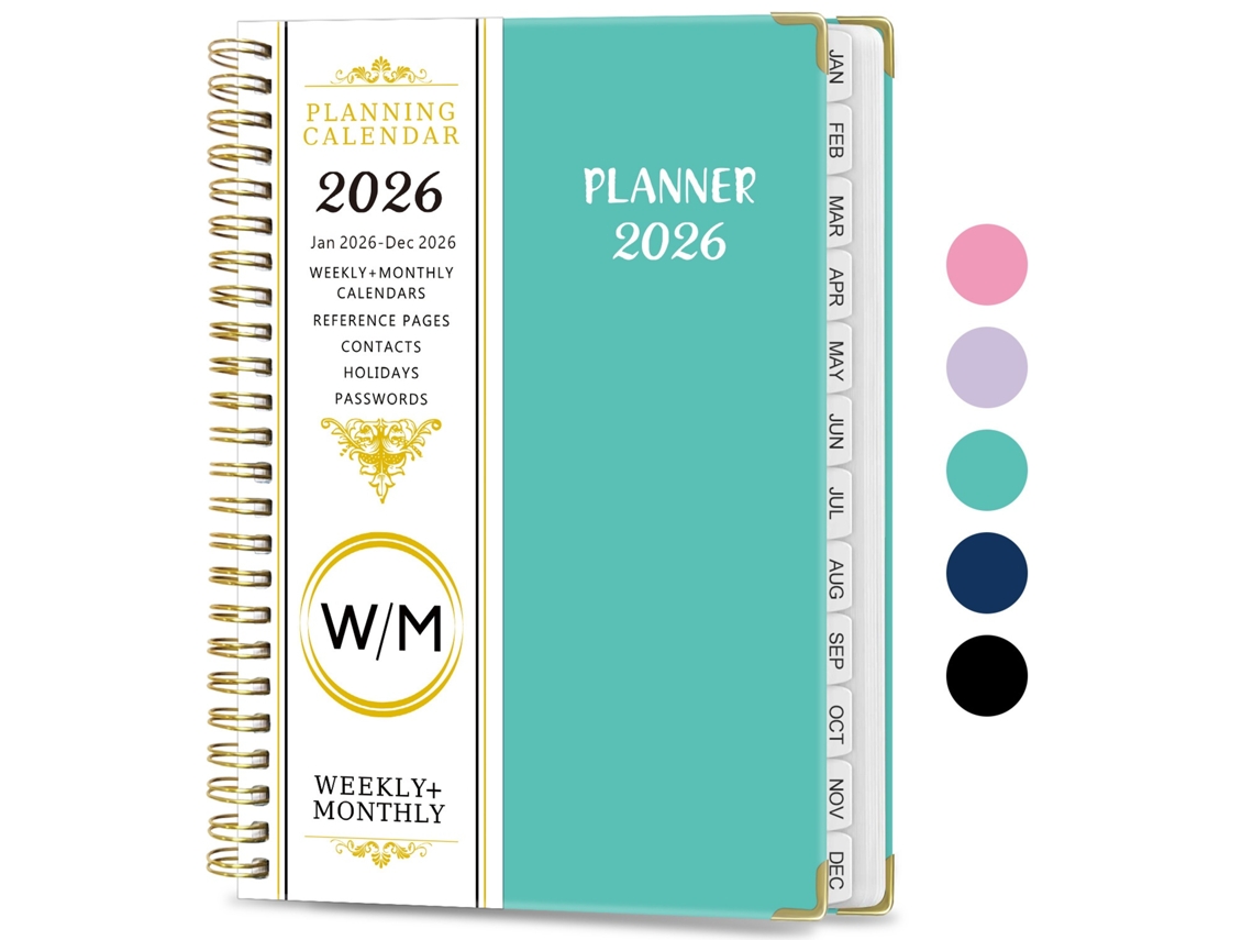 Agenda 2026, Planeador Académico Semanal E Mensal Planeamento E Horário A5 Azul Celeste (6,3 Polegadas X 8,5 Polegadas) Elysve