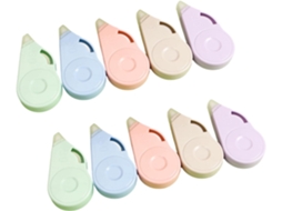 Pacote Com 10 Fitas Corretivas Brancas Para Material Escolar E De Escritório, 8m X 5mm