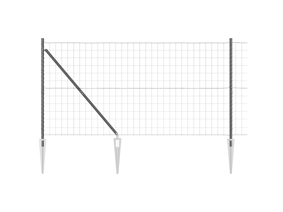 Conjunto 1 Cerca Externa Vidaxl Cinzento Aço (10 X 1,4 M)