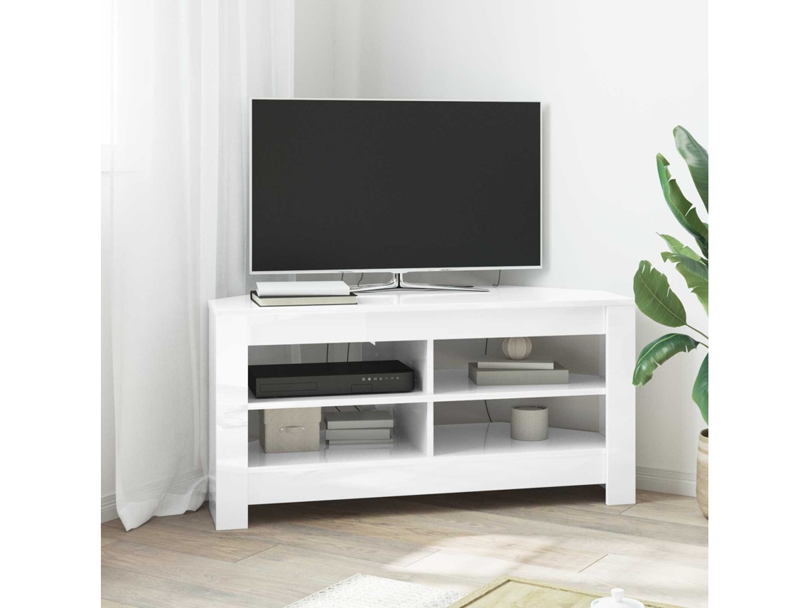 Vidaxl Armáriodetvdecanto Branco Alto Brilho 102 X 40,5 X 45 Cm