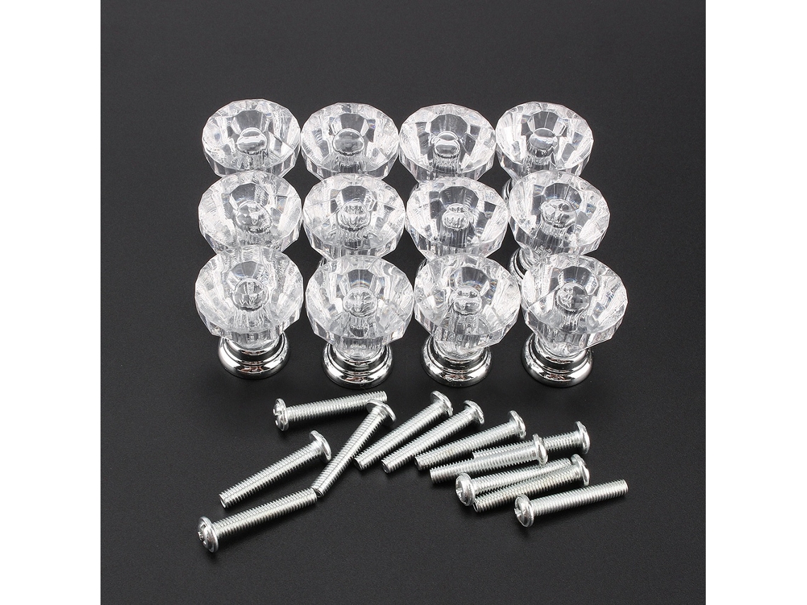 12 Pomos De Cristal Diamante Para Armários, Gavetas E Móveis, Manípulos E Puxadores