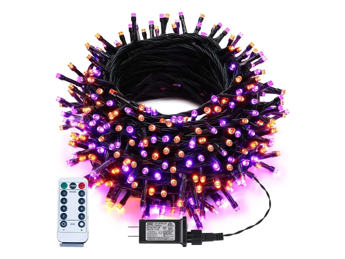 200 Luzes Led Halloween Roxas E Laranjas Com 8