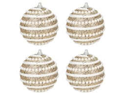 Conjunto de 4 Peças para Decoração de Árvore de Natal com Glitter 8 Mm para Decoração de Festa de Casamento de Árvores de Natal Champanhe