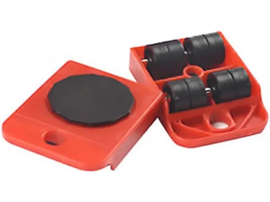 Ferramenta para movimentação de objetos, 1 peça, com roda de transporte, deslizador e rolete removedor, resistente.