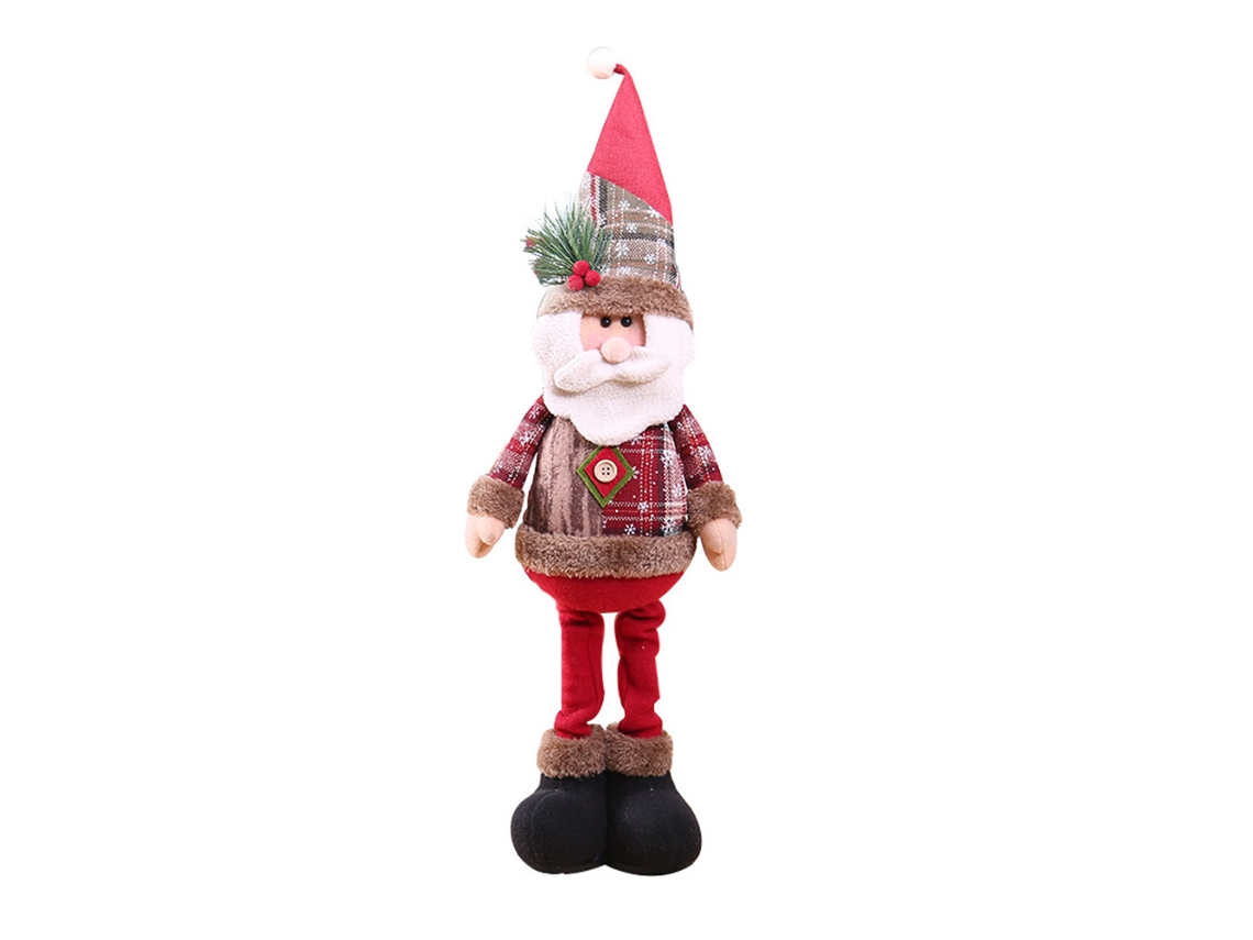 Laxiscreed Boneco De Natal De Peluche Pai Natal Com Pernas Estendíveis E Brinquedo Natalício