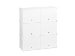 Relaxdays Sapateira, Armário Moderno, Com Portas, Axlxp: 95 X 85 X 31,5 Cm, 12 Compartimentos, Em Plástico, Branco