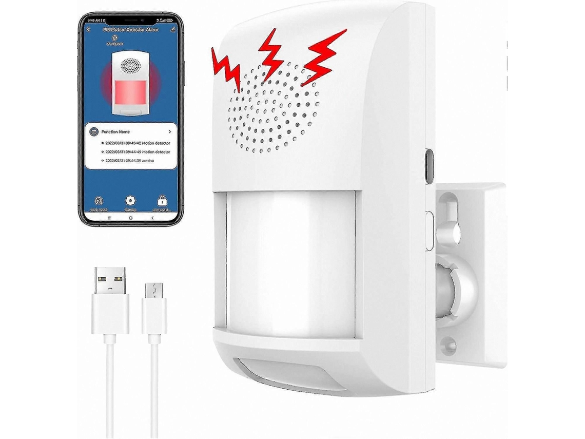 Alarme Inteligente Com Sensor De Movimento Wi-fi, Sirene, Controle Por Aplicativo, Alimentação Usb, Gravação De Alertas, Alertas Programáveis ​​e