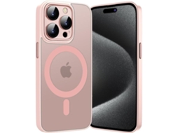 Capa Semitransparente Magsafe para iPhone 14 pro max VEANXIN Rosa