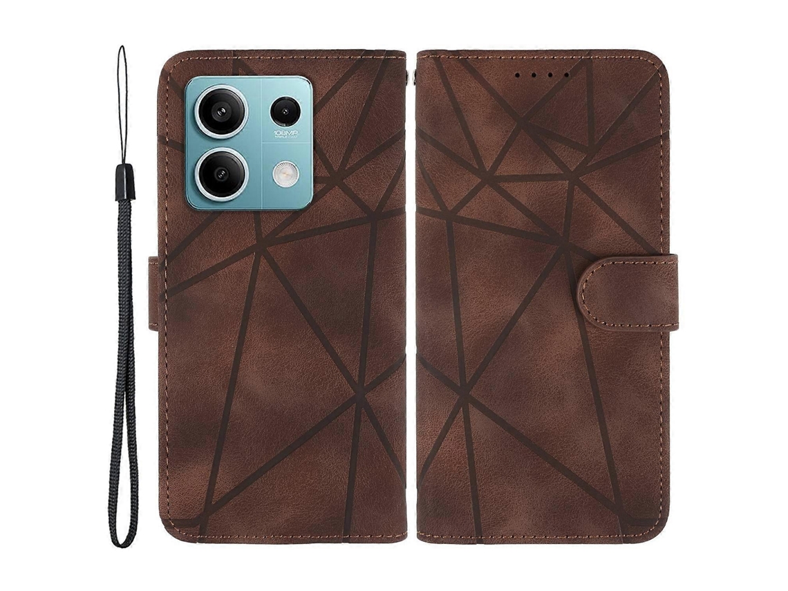 Capa De Couro Com Padrão De Linhas Impressas E Interior De Tpu Para Xiaomi Redmi Note 13 5g