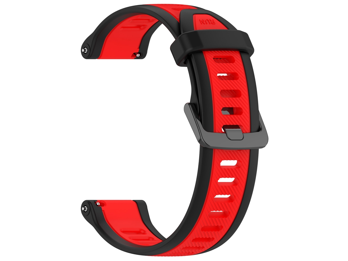 Pulseira Em Silicone Para Garmin Forerunner 165 (22 Mm) Preto Vermelho Hexinyigjly