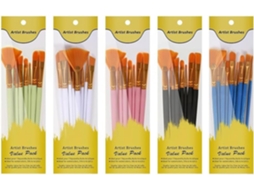 Conjunto de Pincéis para Pintura Acrílica, 5 Pacotes/60 Peças, Pincéis para Aquarela, Pontas de Pincel SFUSHOS