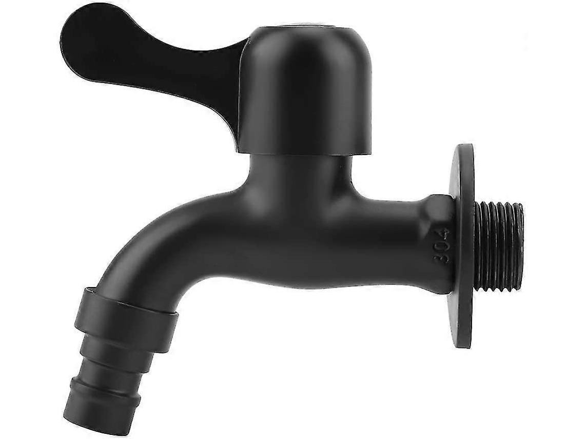 Torneira De Parede Preta Em Aço Inoxidável 304 Para Jardim E Banheiro Aquaforge (calibre 1/2)