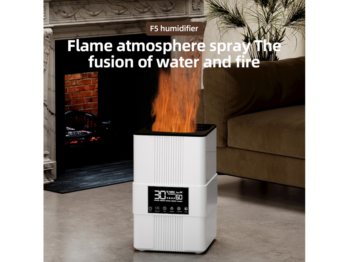 Umidificador de Névoa Fria 3.5l com Chamas Simuladas Controle Remoto para Quarto Casa | S/MARCA