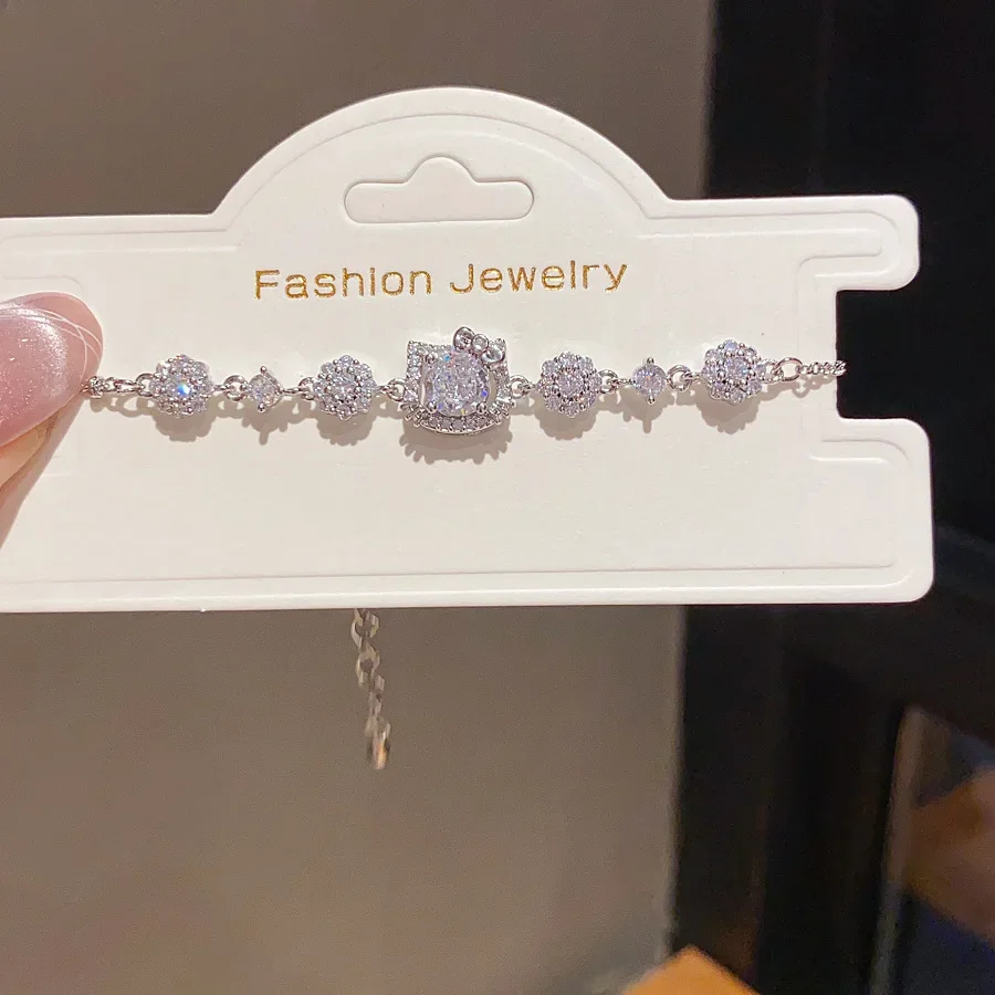 Pulseira Com Zircônias Cúbicas Banhada A Ouro (prata), Um Presente Para Mulheres.