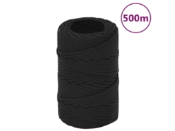 Vidaxl Corda De Barco 2 Mm 500 M Polipropileno Preto Completo