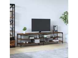 Vidaxl Móvel P/ Tv 200x30x50cm Derivados Madeira/metal Carvalho Fumado