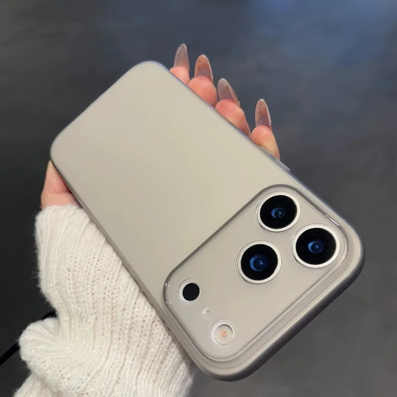 Capa Ultrafina De Tpu Para Iphone 17 Pro Max (cinza), Fosca E Semitransparente.