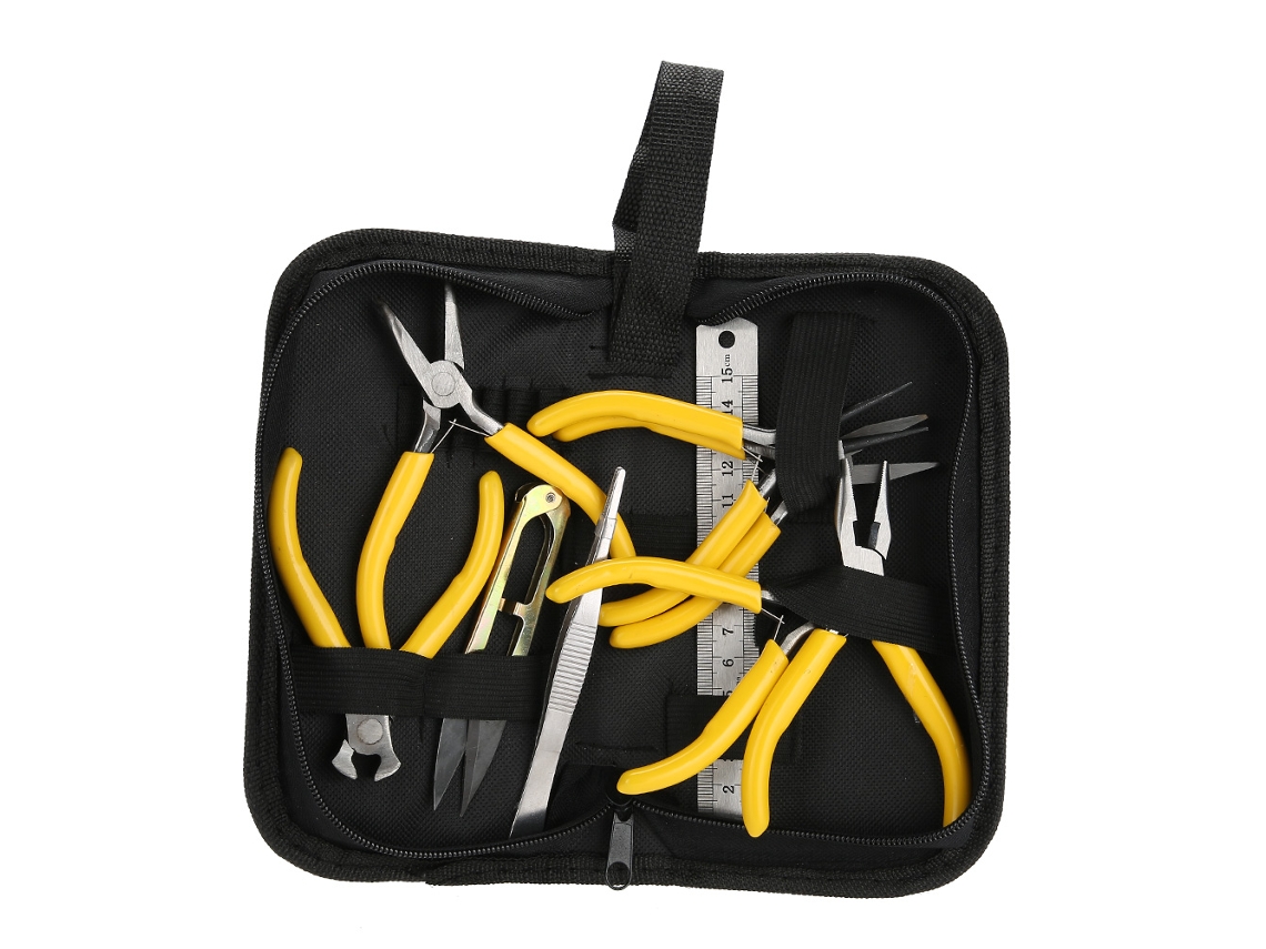 Kit De Ferramentas Para Reparação De Relógios E Joias Com Pinças, Pinças, Régua E Tesouras (9 Peças)