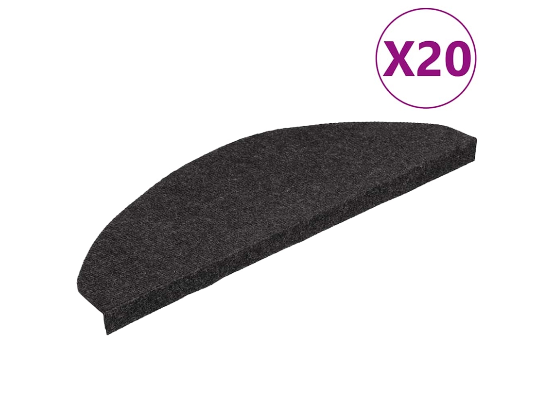 Tapetes de Escada Adesivos 20 Pcs 65x22,5x3,5 Cm Preto MAISON EXCLUSIVE