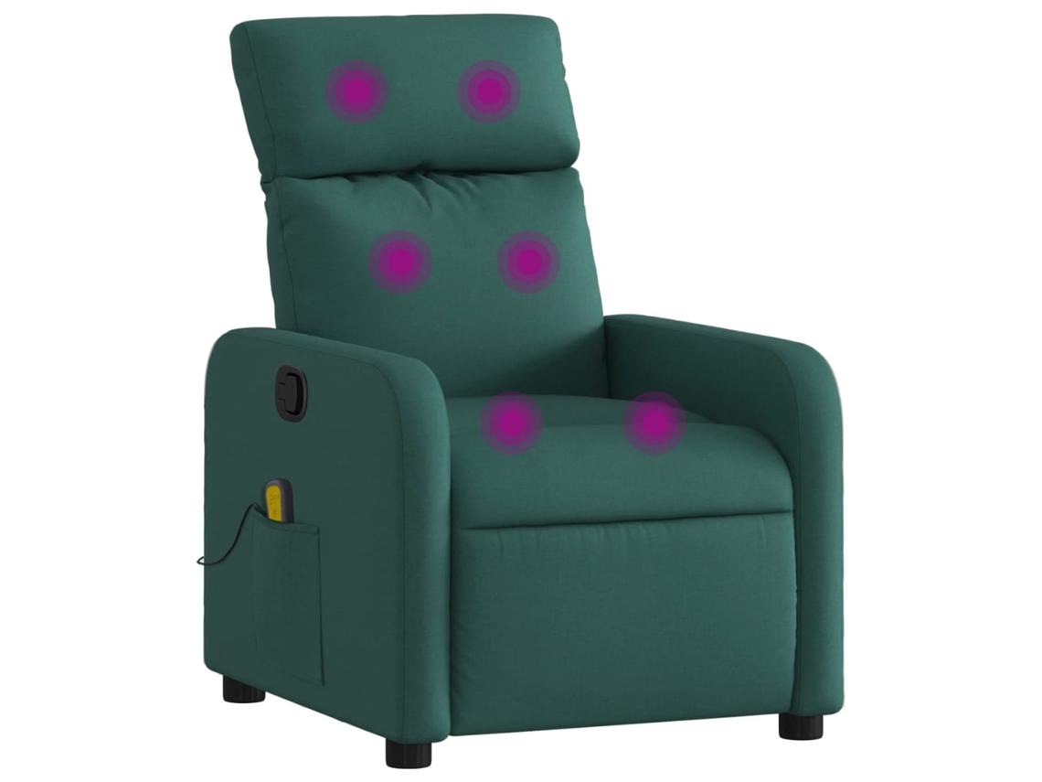 Massage Recliner Chair, Massage Recliner Chairs Vidaxl Verde Tecido
