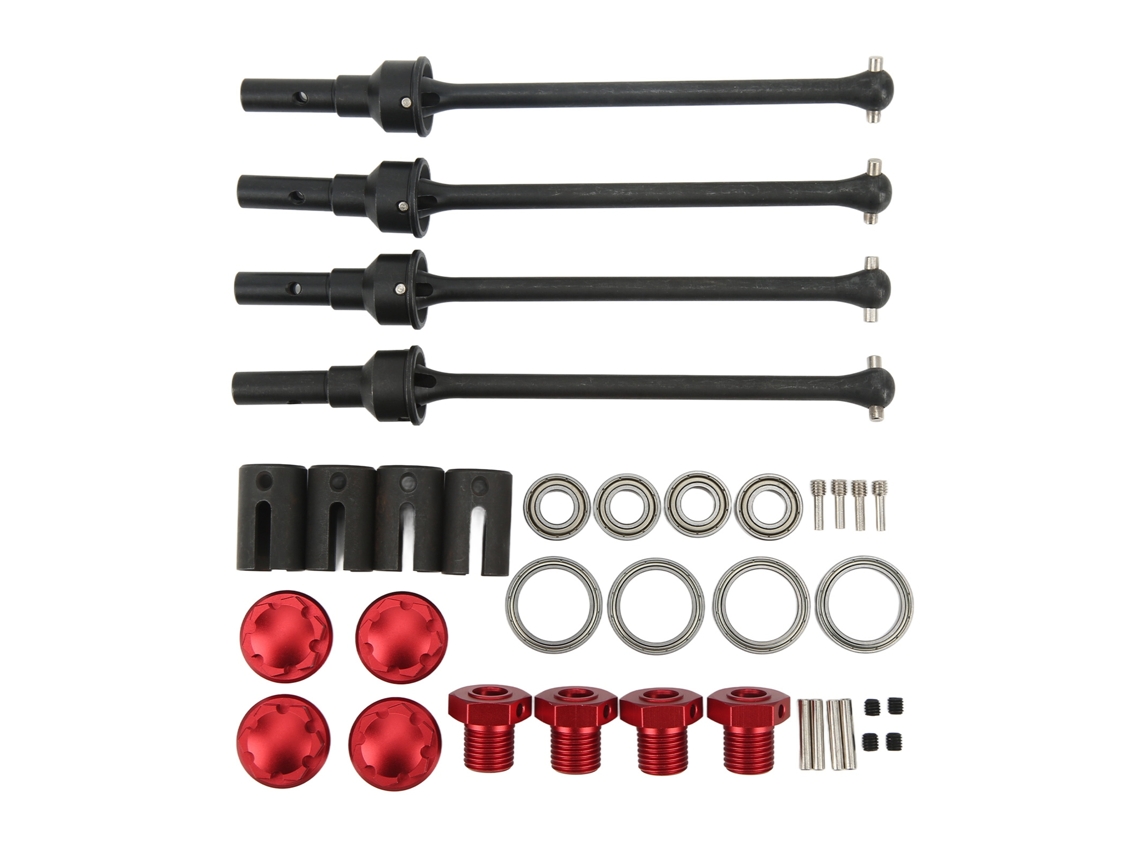 Eixo de Transmissão Aço Estendido Cvd com Hexagonal Splined para Carro RC Traxxas Maxx 1/10 Vermelho S/MARCA