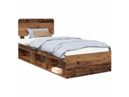 Estrutura da Cama com Cabeceira em Madeira Antiga 100x200 cm MAISON EXCLUSIVE