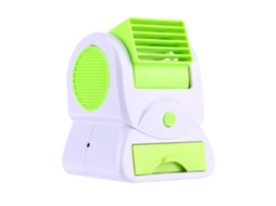 Laxiscreed Mini Ventilador Sem Lâminas, Alimentado Por Usb E Bateria, Com Função De Ar Condicionado, Modelo Verde