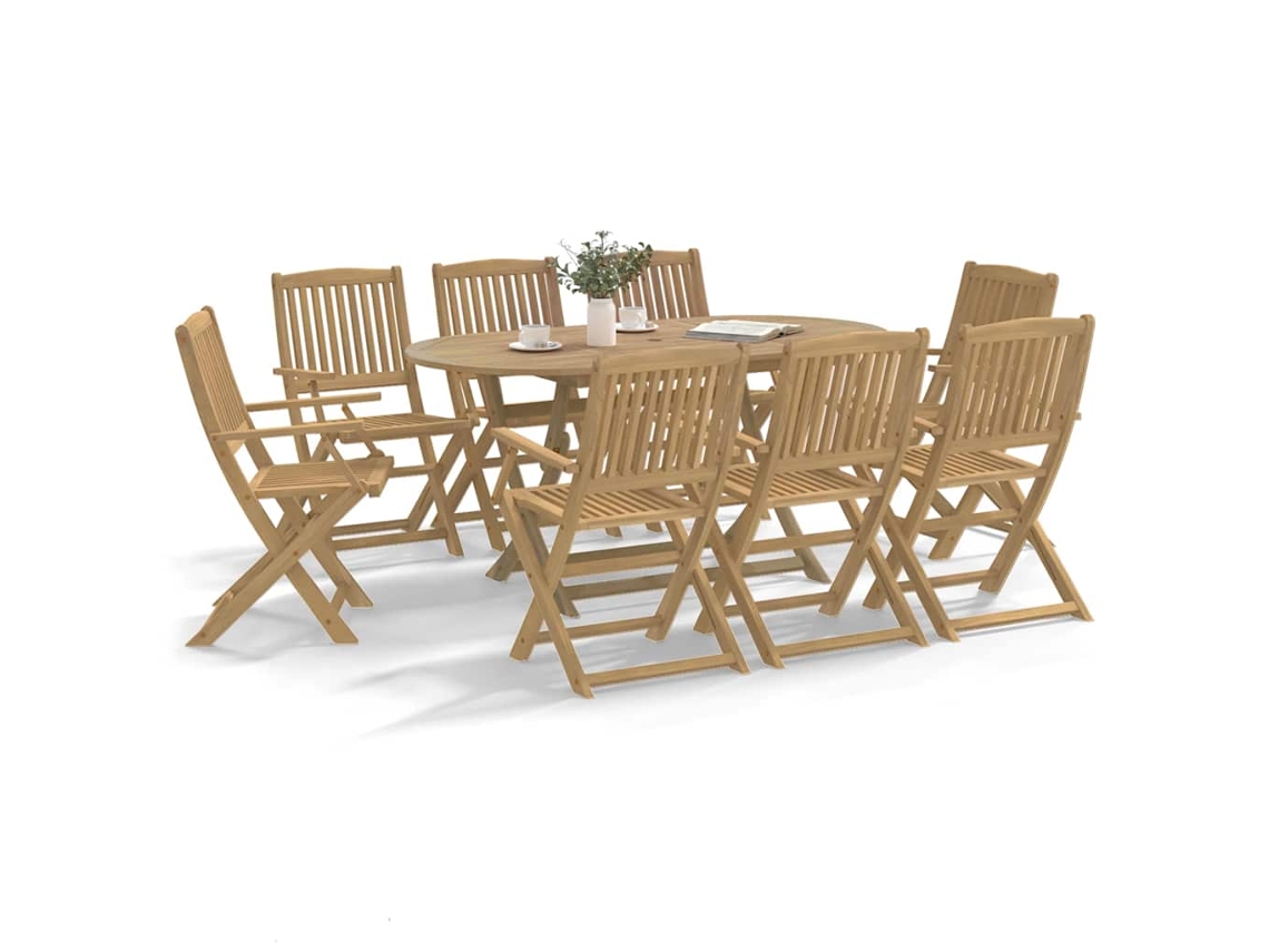 Cadeiras De Jardim Dobráveis 8 Pcs 54,5x58x90 Cm Acácia Maciça Dkd Home Decor