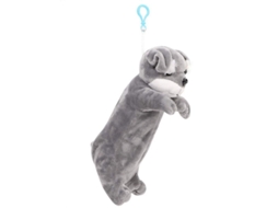 2026 estuche de Lápices de Peluche Linjou, Forma de Schnauzer Gris, Gran Capacidad Con Mango Y Hebilla