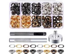 Kit Com 200 Ilhós De 6 Mm Ferramenta Perfuração, Rebites Metal Latão