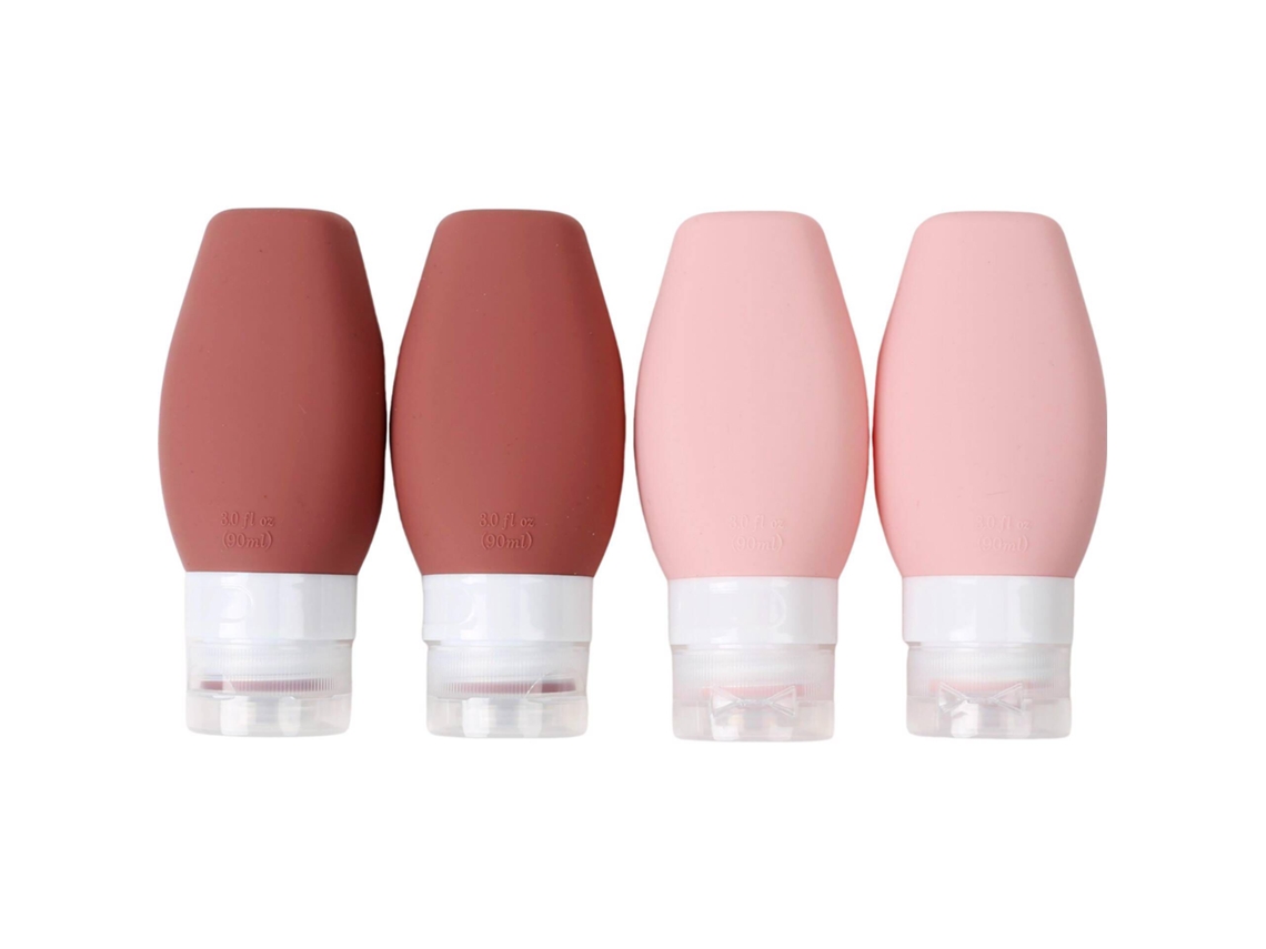 Conjunto 4 Frascos Viagem Silicone Rosa BERG 1 un
