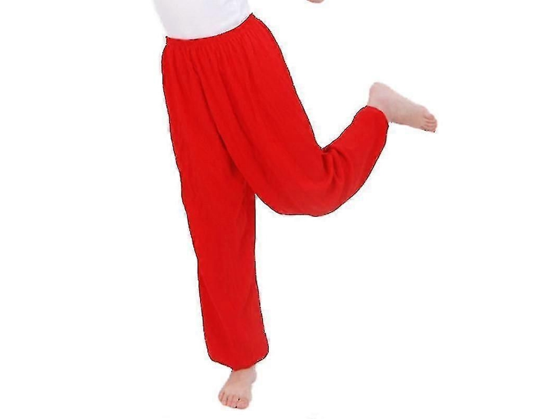 Calcinha Baggy Aladdin Para Crianças Menino Menina Calça Yoga Casual Solta Harem De Mistura De Algodão Vermelho