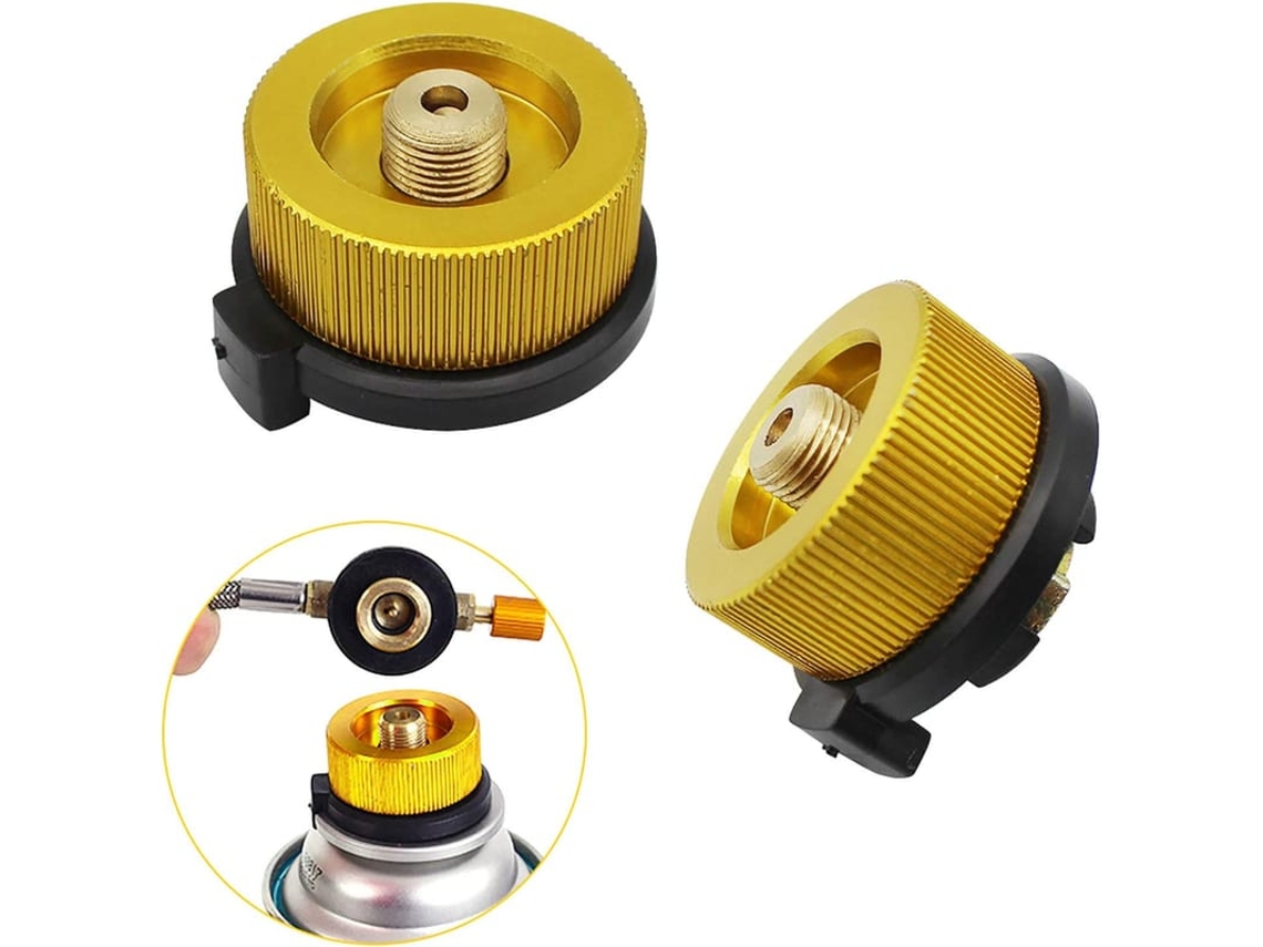 2 Adaptadores De Botijão De Gás Para Camping Conector De Válvula De Fogão Conversor De Gás Butano