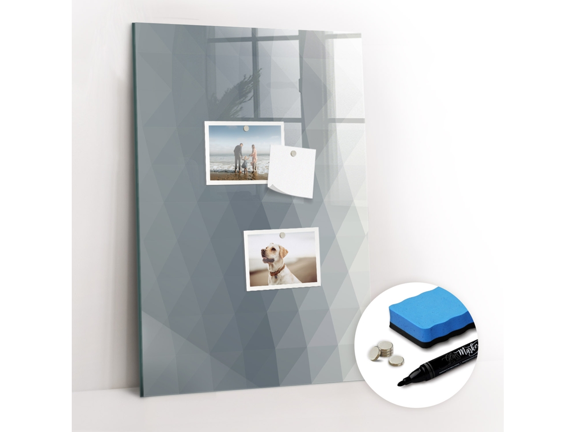 Quadro Magnético Decorativo Ondas Cinzentas Abstração Para A Sala De Estar Espelharte (40x60 Cm)