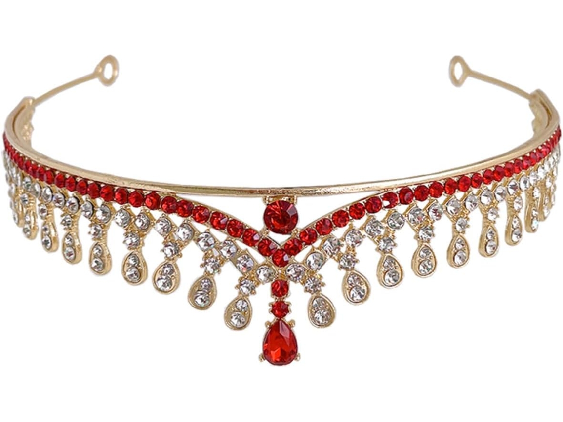 Coroa de casamento clara em liga Zinco e acrílico brilhante, tiara