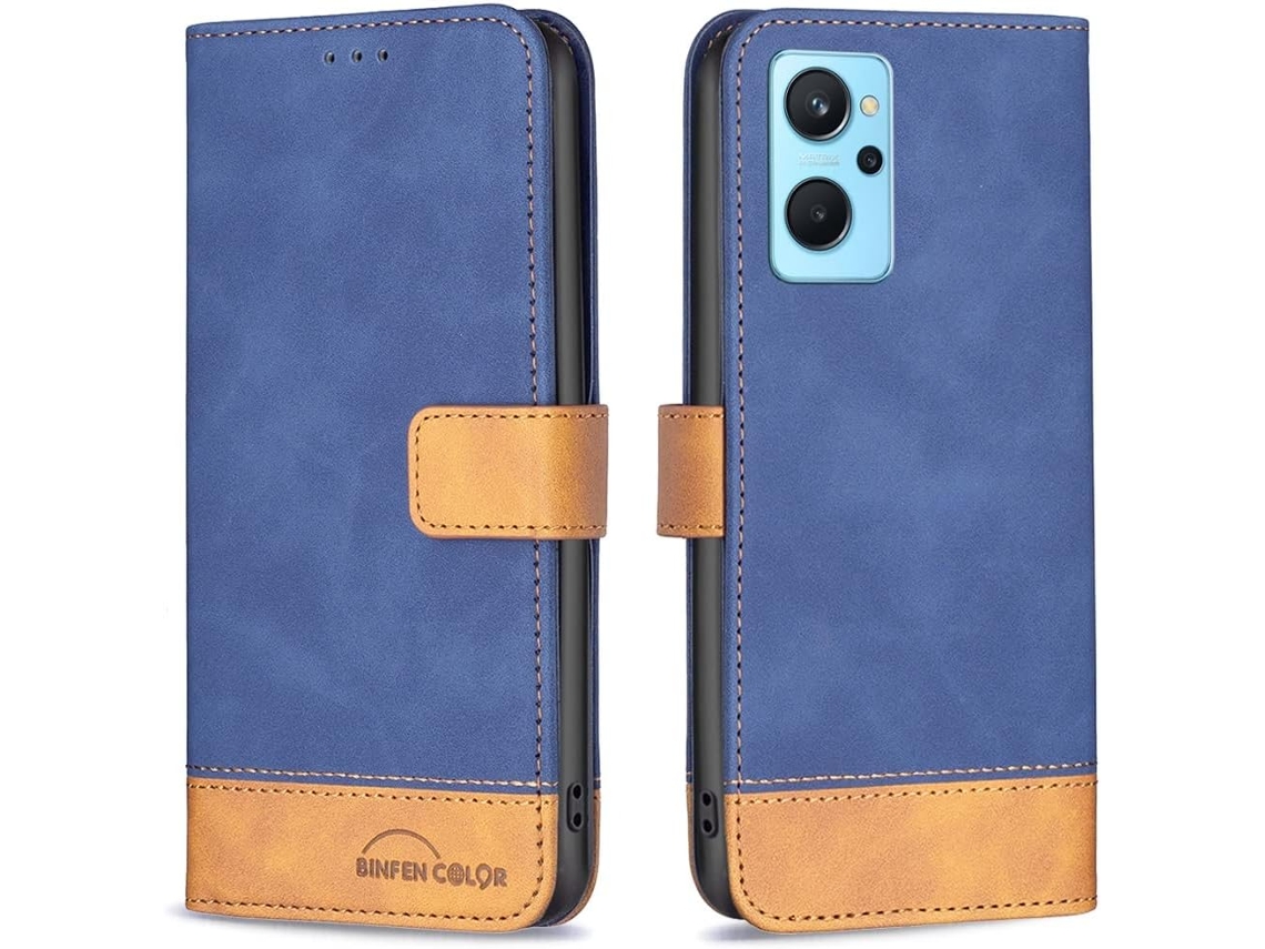 Capa Fólio Smartphone Protetora para Oppo Realme 9I HONGWE. Magnética Azul