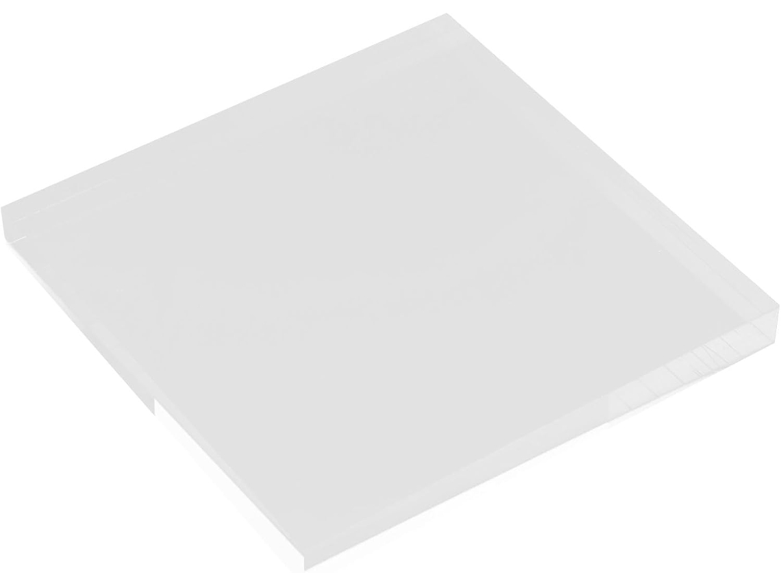Base Quadrada Transparente Em Acrílico Kallory, 12x12cm, 15mm De Espessura, Ideal Para Exibir Joias, Estatuetas E