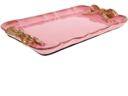 Bandeja De Resina Para Servir Aperitivos Com Alça Moderna Decorativa Em Formato De Nó.
