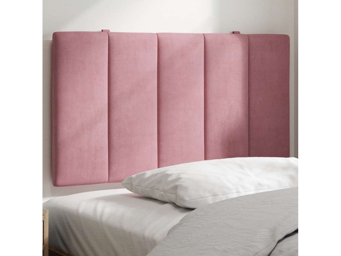 Vidaxl Almofadão De Cabeceira Hanko 80 Cm Veludo Rosa