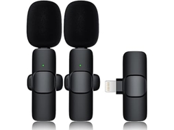 Microfone De Impacto Lapela Sem Fio Compatível Com Iphone Ipad, Mini Gravação Aquaforge