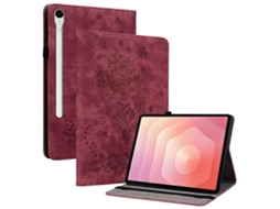 Capa Para Samsung Galaxy Tab S11 Com Porta-cartões, Em Couro Sintético Resistente A Riscos E Estampa De Rosa.