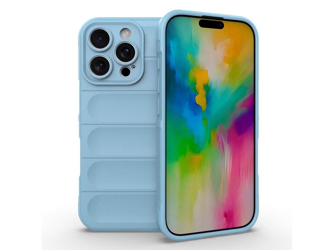 Capa Halinuia Para Iphone 16 Pro Magic Shield Tpu Azul Claro (proteção Integral, Interior Em Flanela)