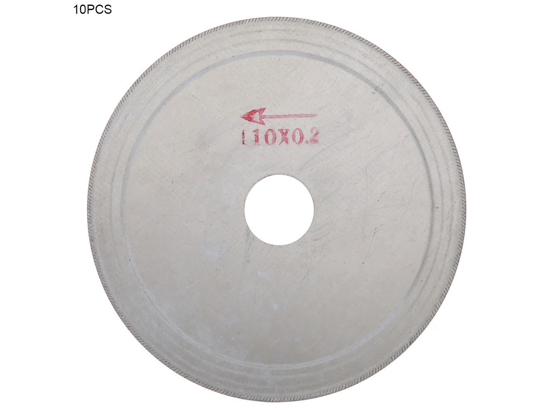 Conjunto de 10 lâminas de serra diamantadas ultrafinas para corte de vidro (110*20*0,2mm)