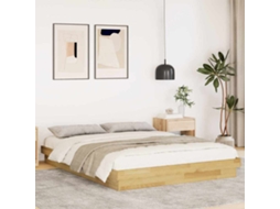 Vidaxl Estrutura De Cama Sem Colchão 150x200 Cm De Madeira De Carvalho